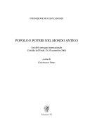Copertina  Popolo e potere nel mondo antico : atti del convegno internazionale, Cividale del Friuli, 23-25 settembre 2004